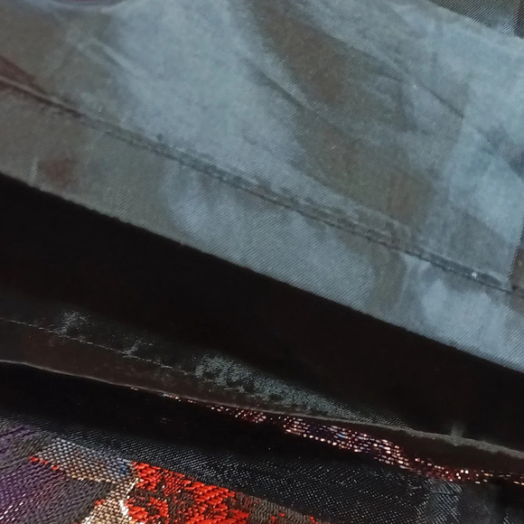 J. Crew jacquard floral metallic purple red pleated glamorous bold mini 2 - Picture 7 of 8